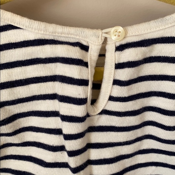 Navy white long sleeved chambray tunic dress - Picture 7 of 9